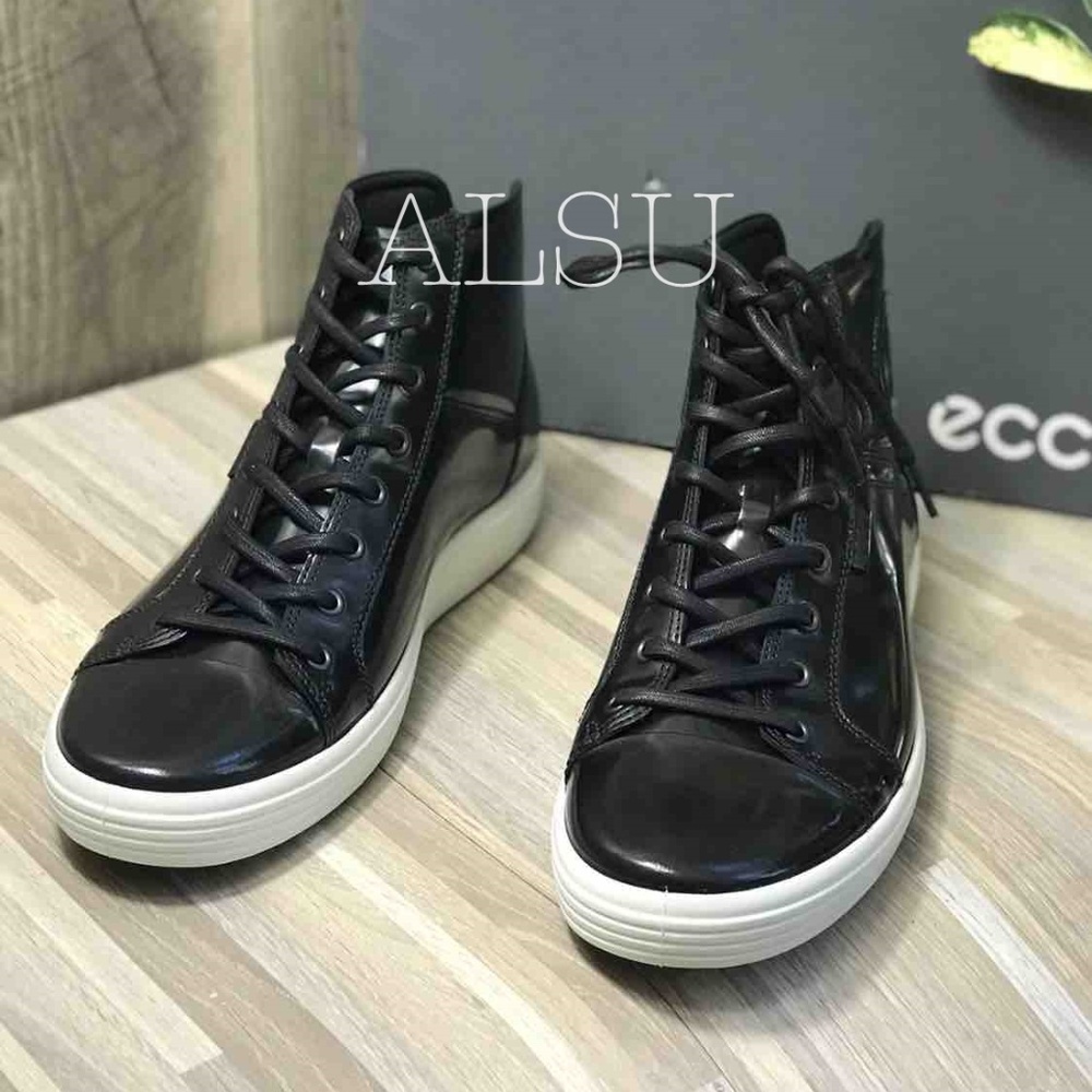 NWT ECCO Soft 7 Luxe High Top Patent Leather Black - Picture 4 of 8